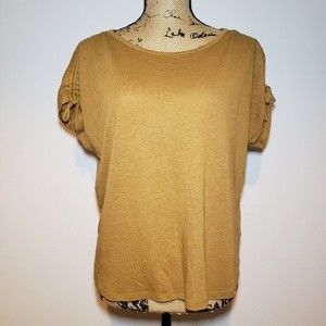 Joie Linen Blend Short Sleeve Blouse Size L